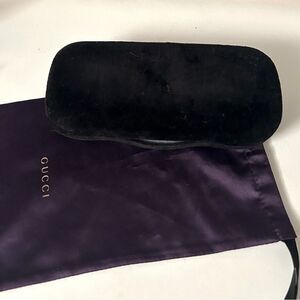Gucci Black Velvet Sunglasses Case hard case eyeglasses